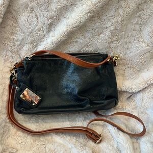 Valentina Black Leather Crossbody Bag